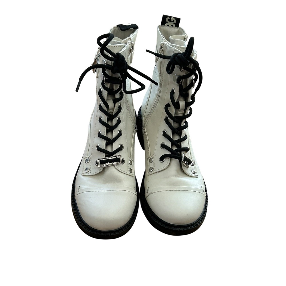 GBG‎ Guess Women's White Ankle Combat Boots Sz 5.5 M